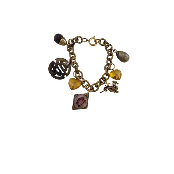 Vintage Mixed Media Charm Bracelet (A5772) - Picture 1 of 5